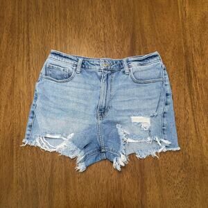 Hollister Ultra High Rise Mom Shorts 3” Women’s 9 W29 Distressed Denim